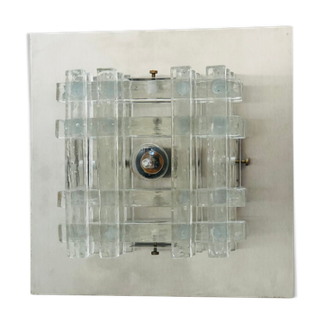 Murano glass wall lamp by albano poli for poliarte, italy 70s