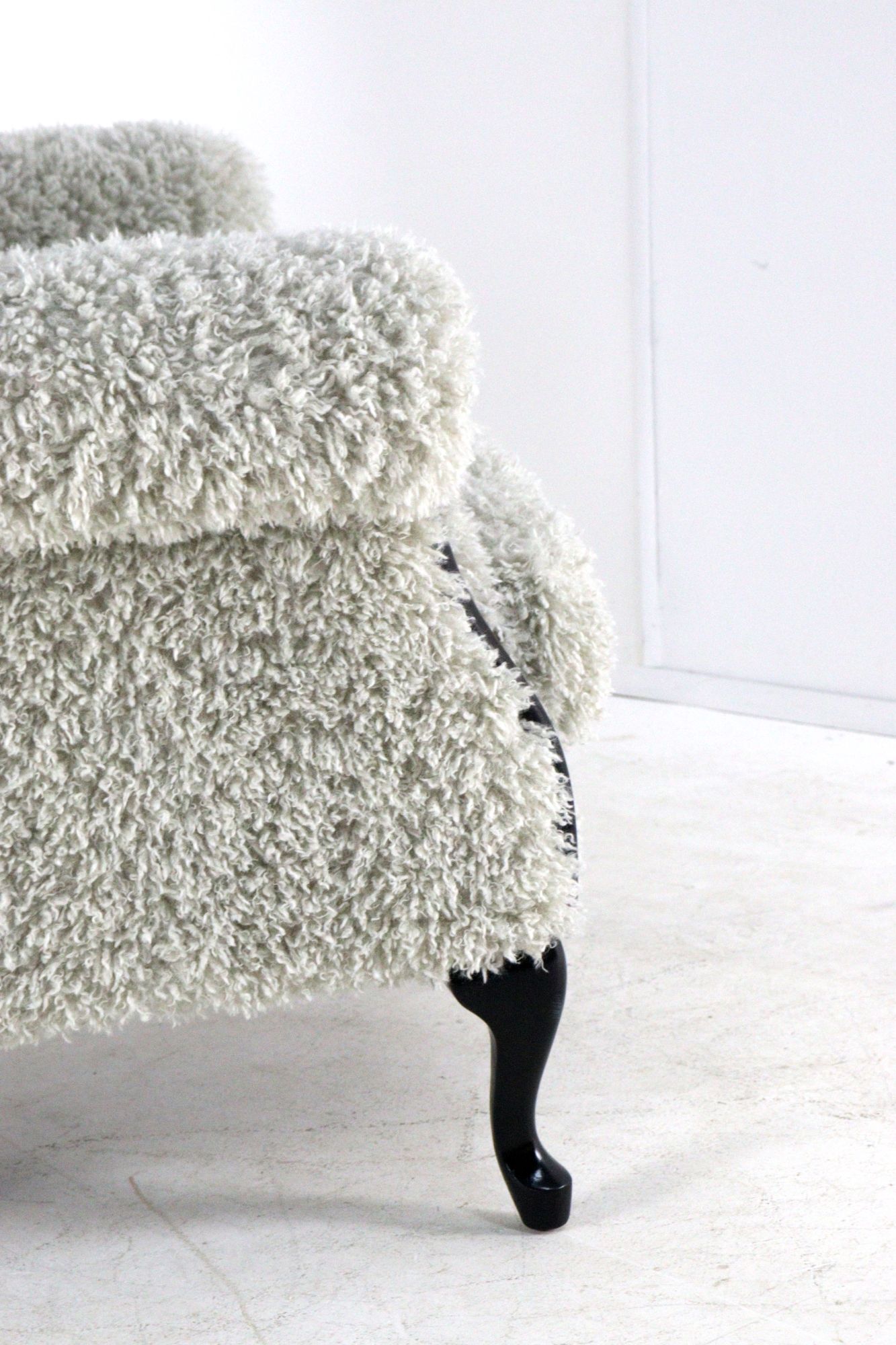 Armchair chair hairy Doodle retro fully restored - new upholstery