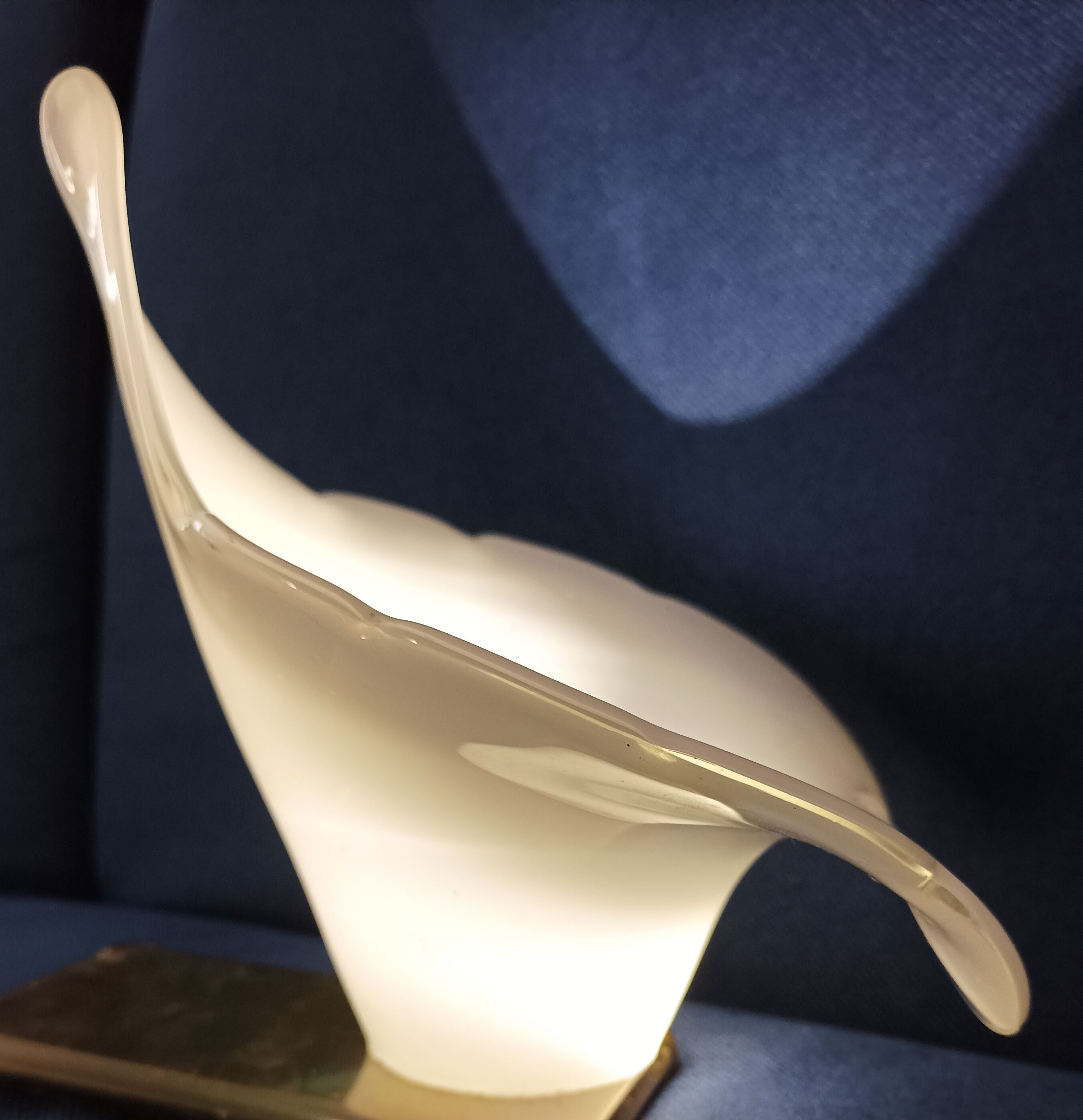 Vintage tulip white lampshade in blown glass Murano