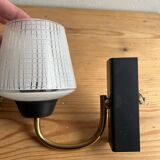 Pair of vintage glass/metal wall lights / circa 1950s 1960s