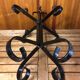 Old candlestick 5 lights candle holders black wrought iron vintage #a577
