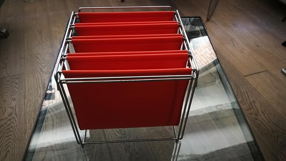 Gerard Rignault design magazine rack published by Group SA in the 70