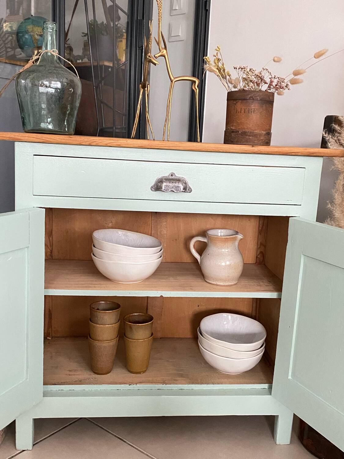 Almond green Parisian sideboard