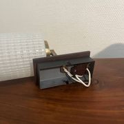 Paire applique murale laiton bois verre opalin année 60