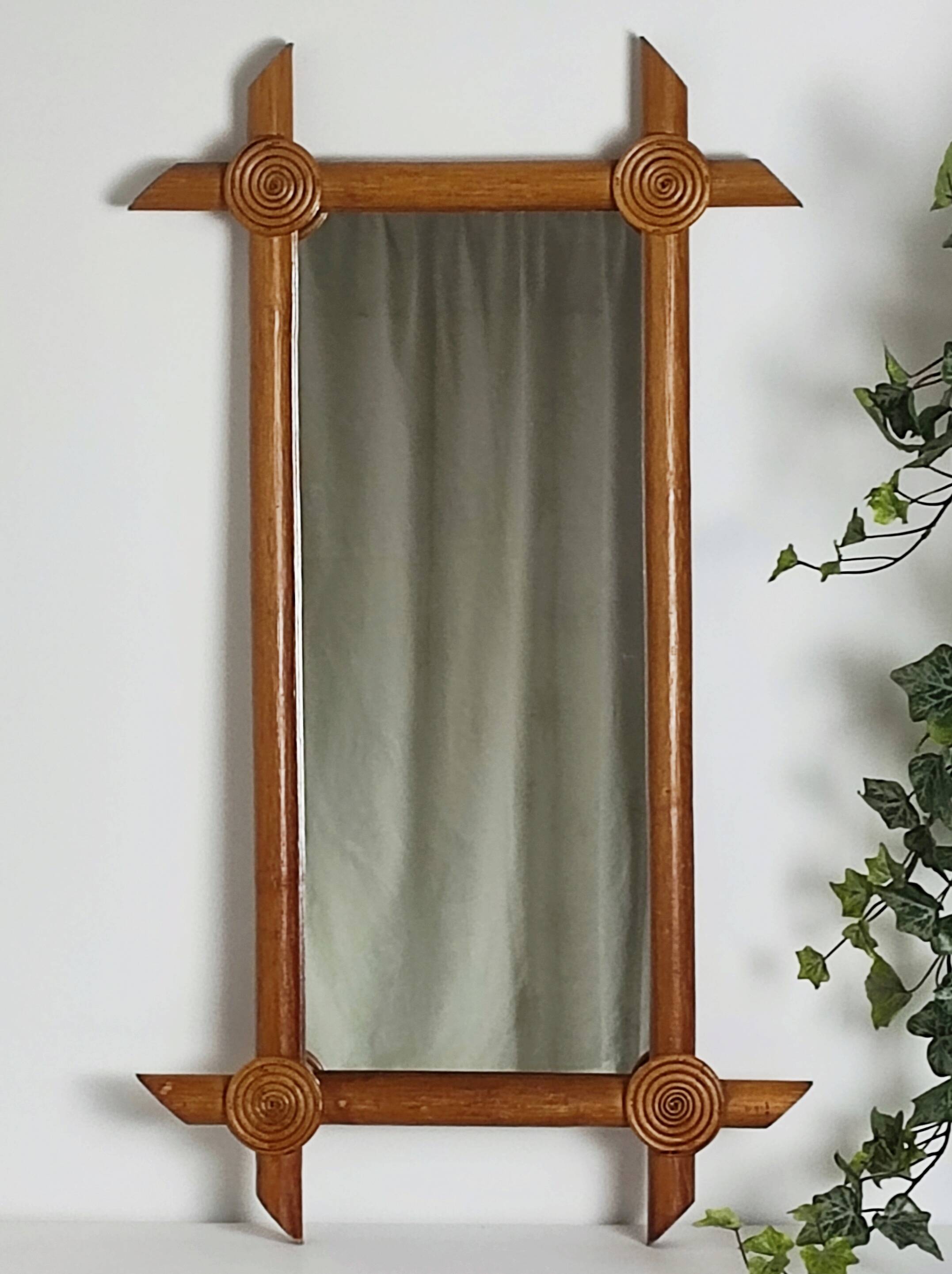 Bamboo and rattan mirror 80'