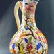Large Gien earthenware ewer pitcher with Peonies decor