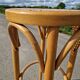 High bar stool in curved wood and cane