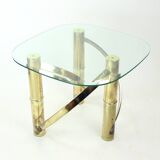 Swirl Coffee Table In Brass & Glass, Italy 1970s