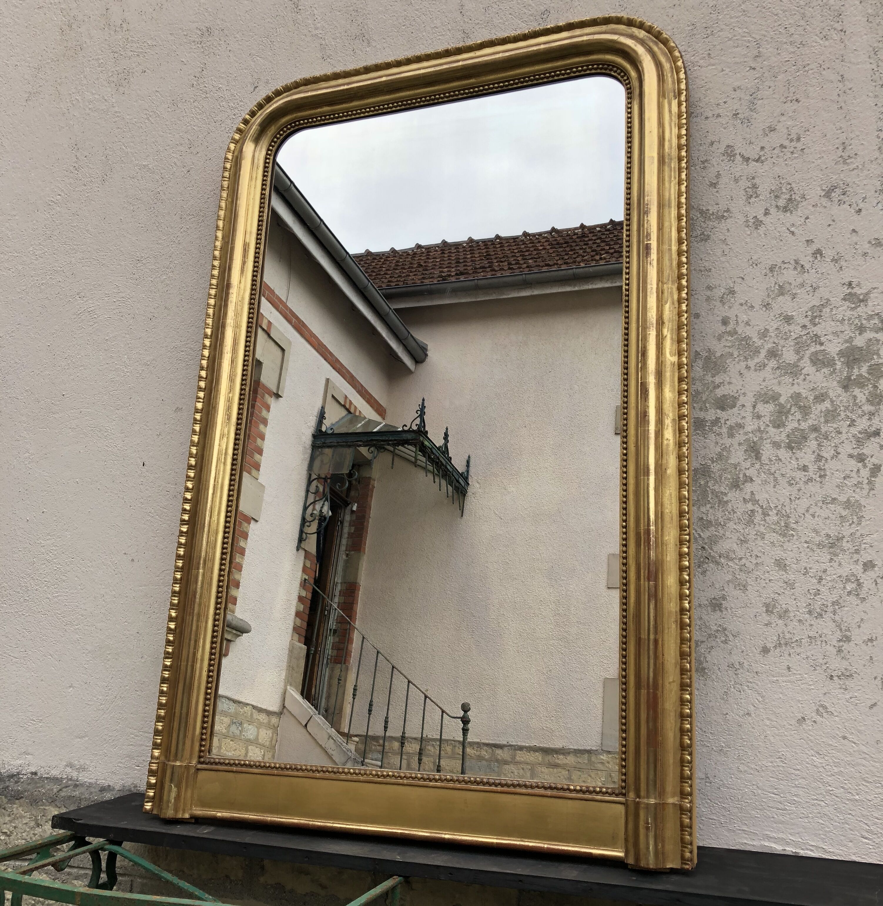 Louis Philippe period mirror gilded gold leaf 144x94cm