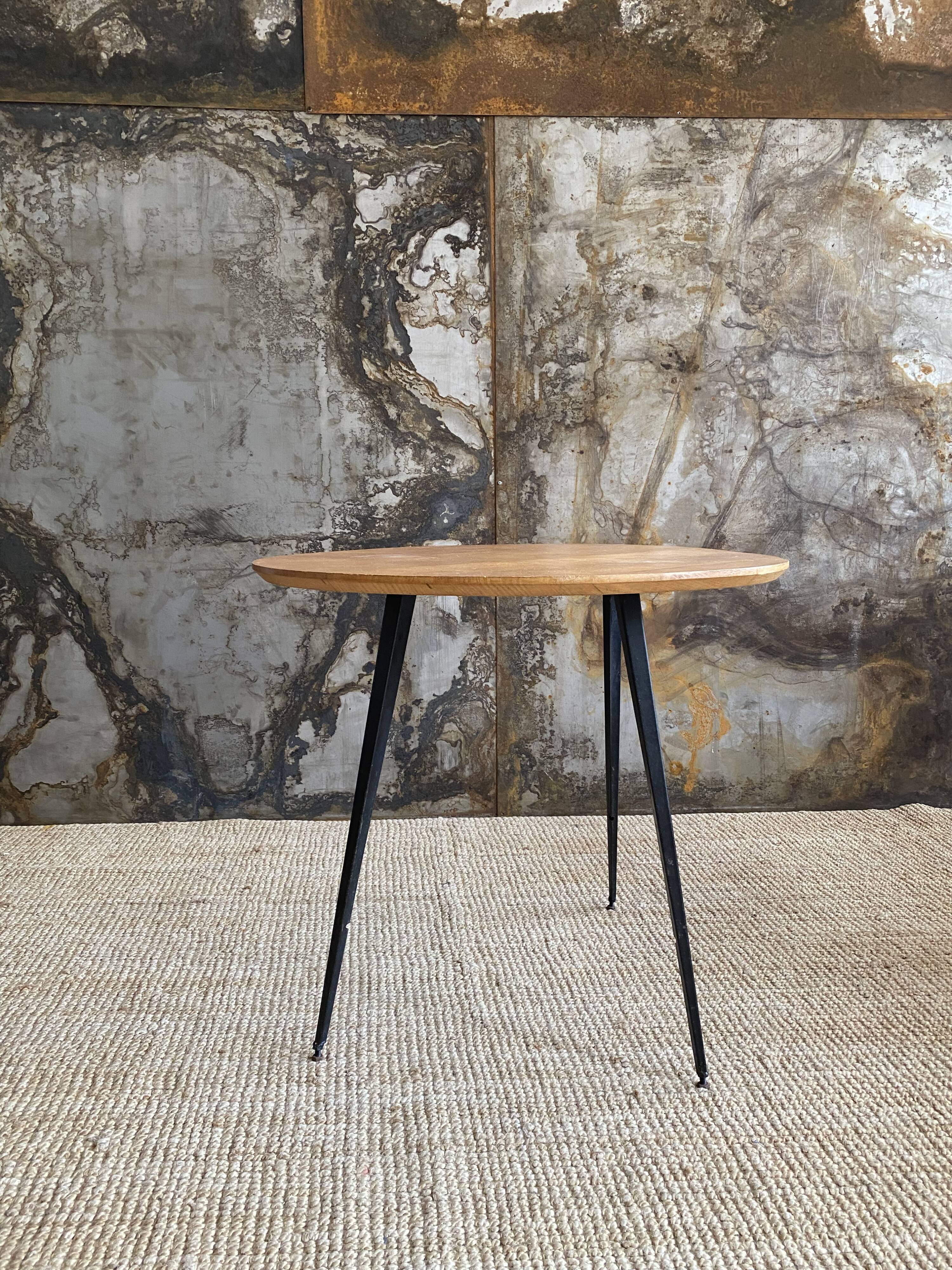 Oak console table and compass legs