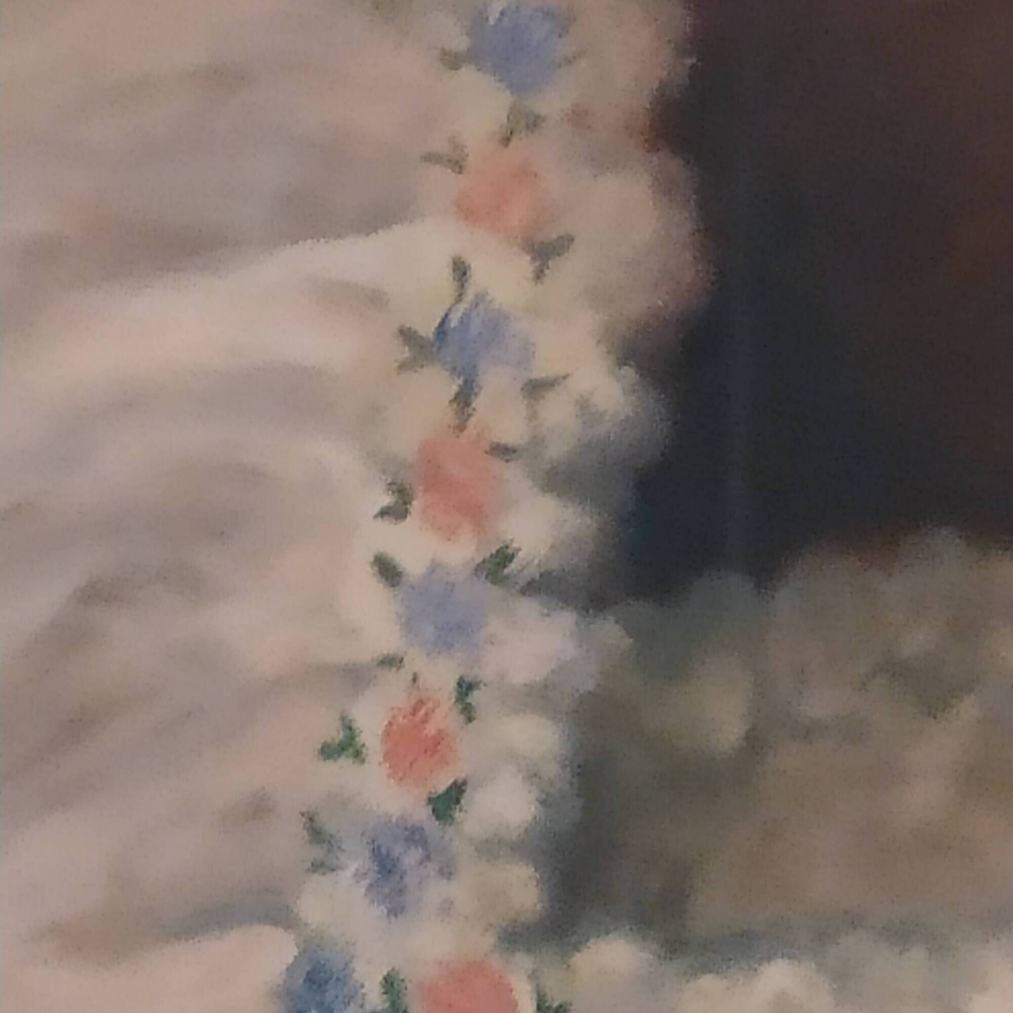 Oil on panel vintage 1930/1950 doll portrait