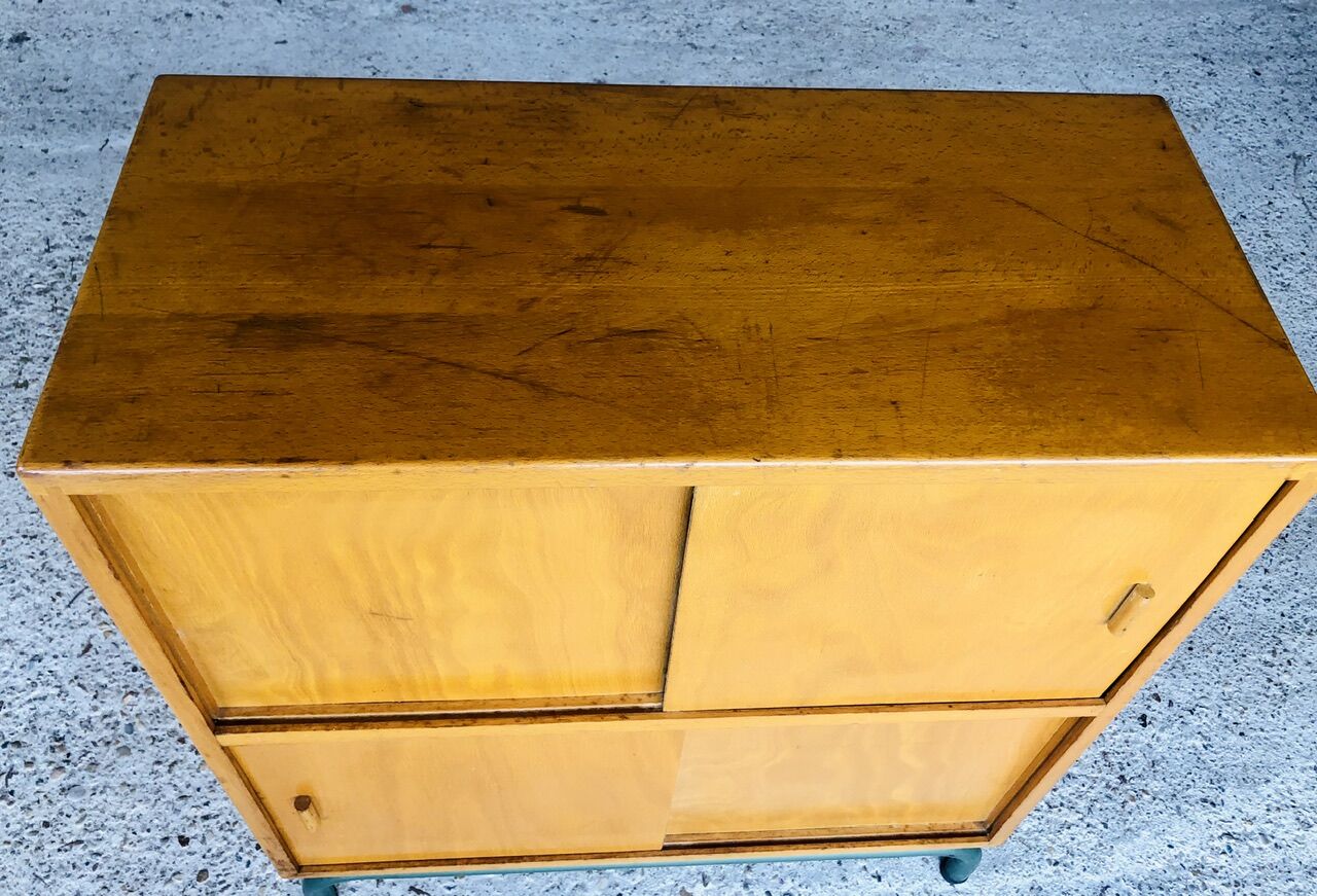 Mid-Century Vintage Storage Cabinet on Metal Legs
