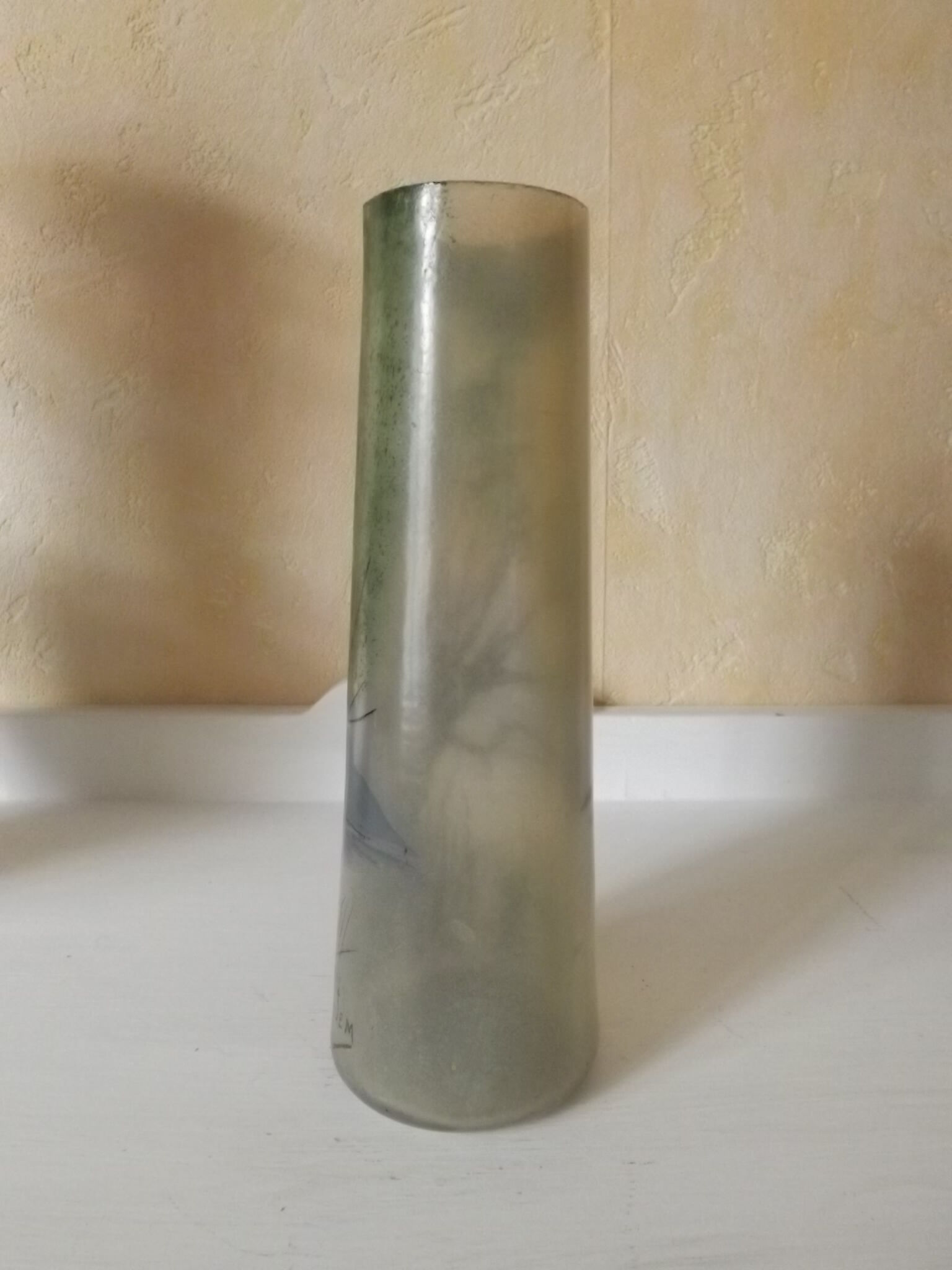 Vase verre émaillé signé JEM ( legras ) Selency