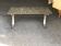 Mid-century brown marble coffee table with silver chrome legs from the 1950s.