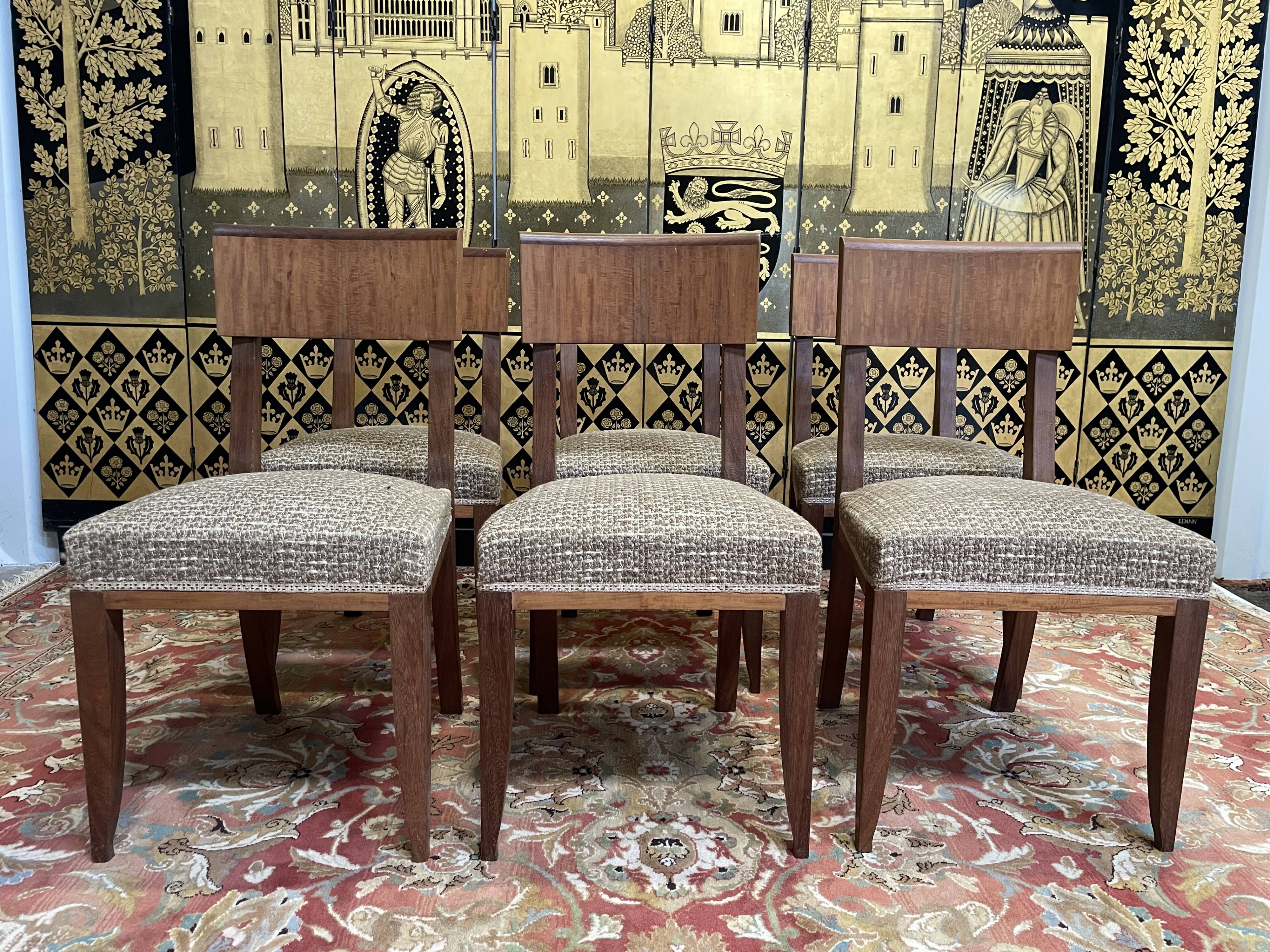 Set of 6 Art Deco chairs - 1950 in mahogany