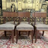 Set of 6 Art Deco chairs - 1950 in mahogany