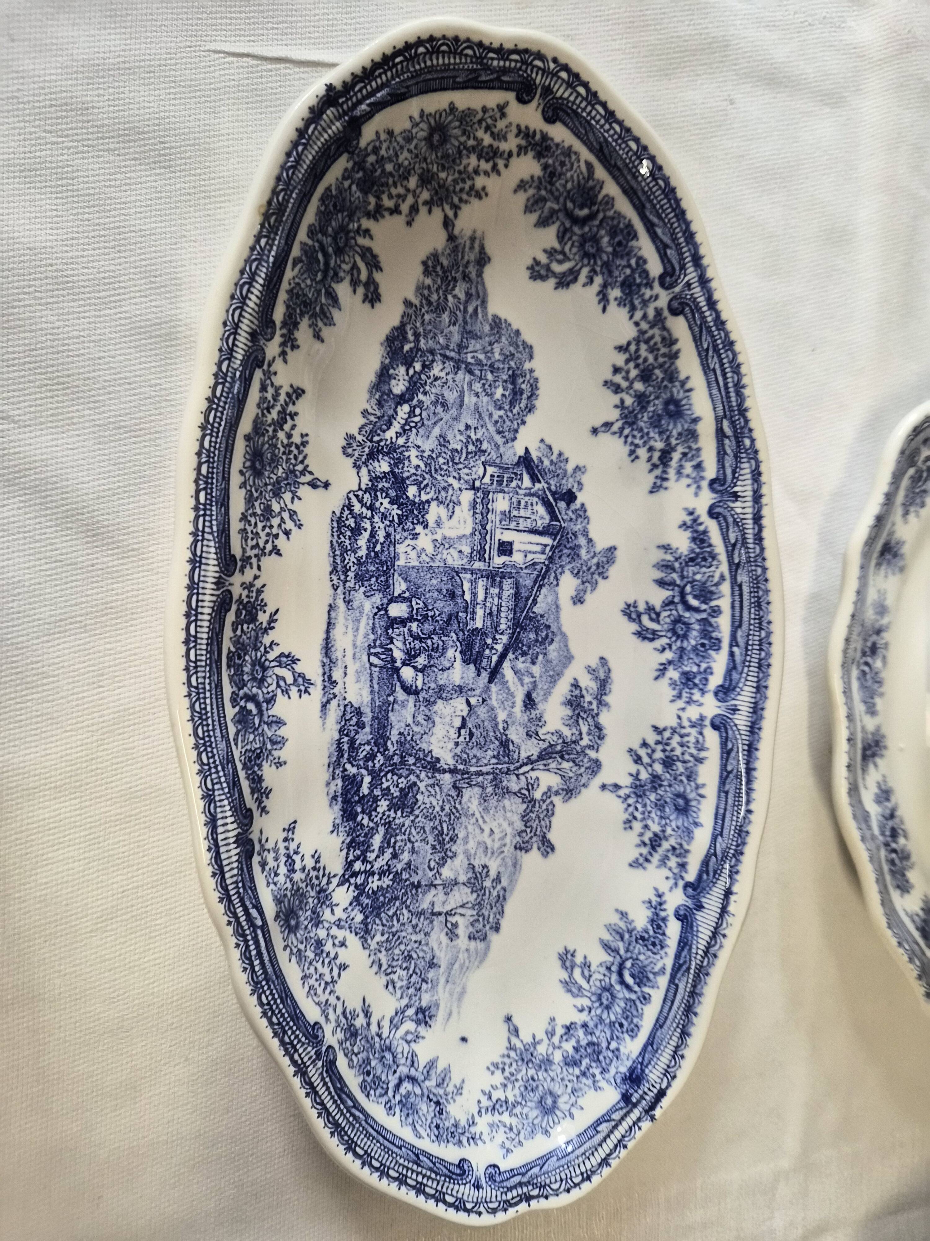 Complete table service The Cottage Lunéville 41 pieces blue decoration