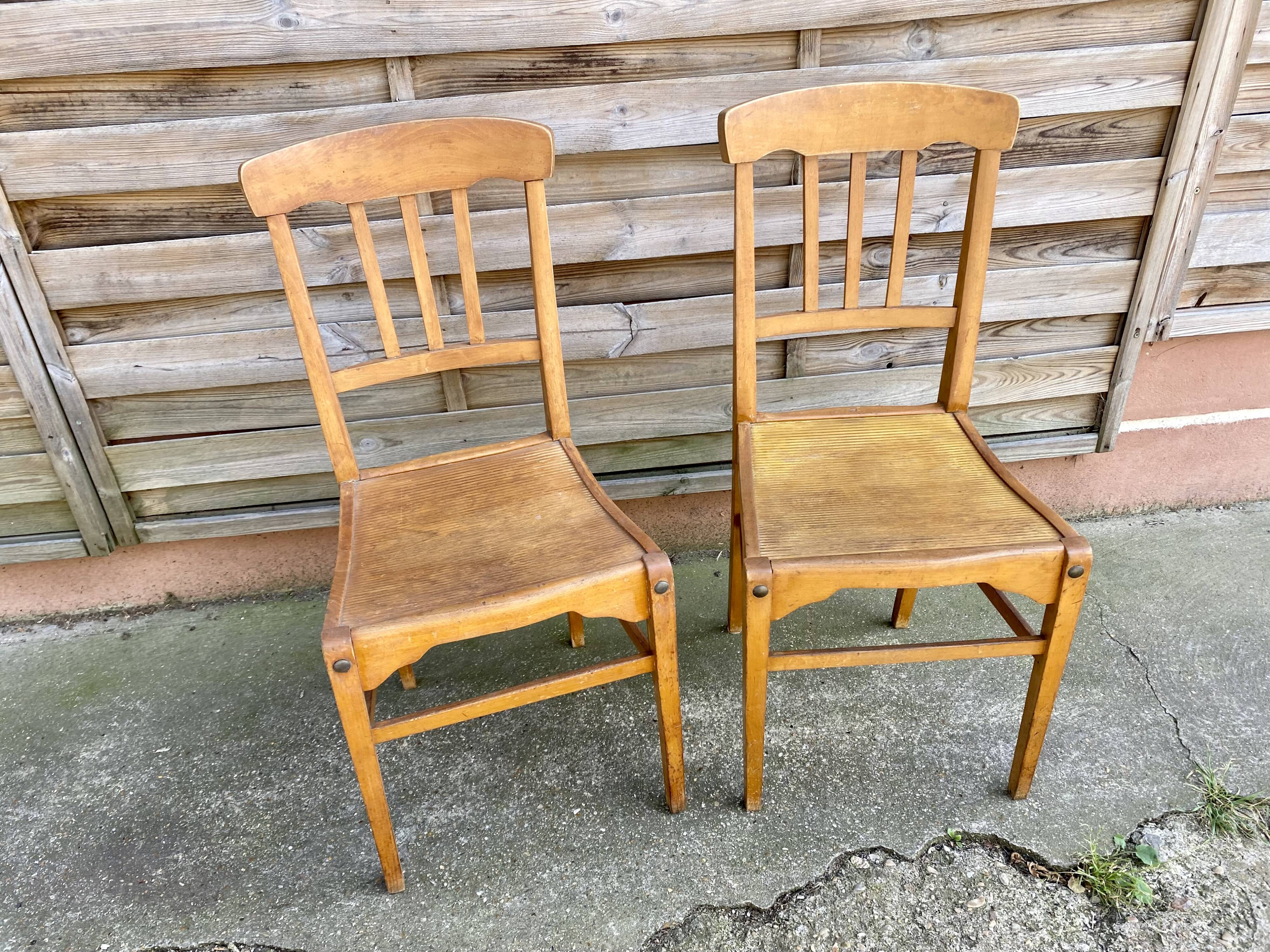 Paire de chaise bistrot Stella France vintage années 50