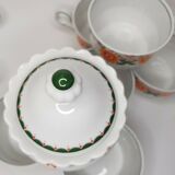 11 cups coffee and sugar pot décor lotus orange 70s