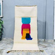 Handmade pure wool rug, size 100 x 200 cm