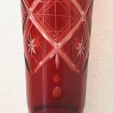 Carved Bohemian crystal vase