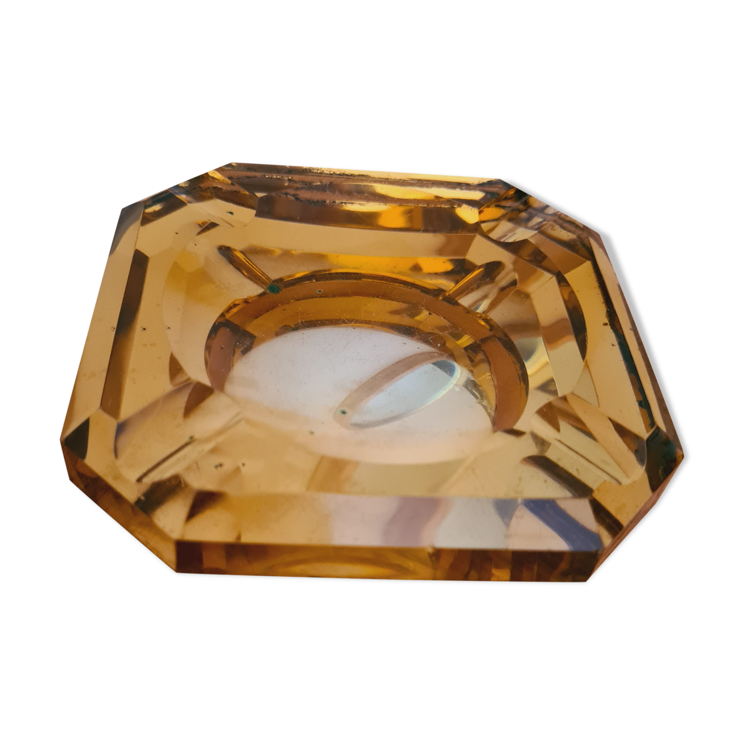 Orange glass ashtray