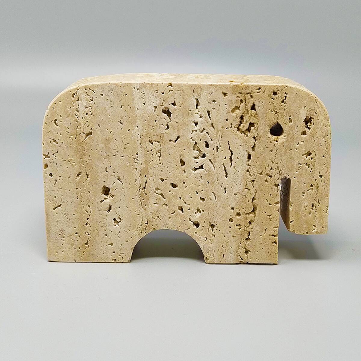 1970s Original Travertine Elephant Sculpture by Enzo Mari for F.lli Mannell