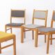 Set of 4 Vintage German Dining Chairs, Beechwood & Multicolor Upholstery