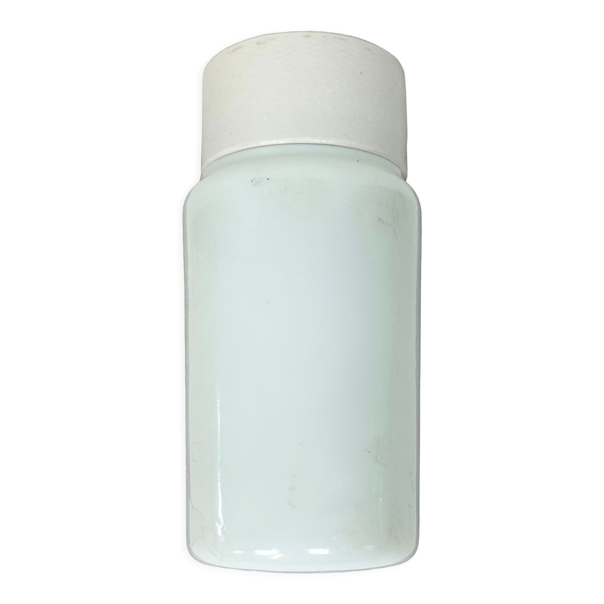 Vintage White Porcelain Ceiling Light with Milk Glass, 1970s