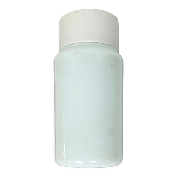 Lustre en porcelaine blanche vintage avec verre opale, années 1970