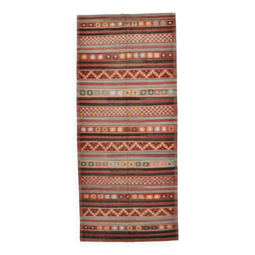 5x12 Long Wide Turkish Vintage Kilim Rug 162x377Cm SK 32815