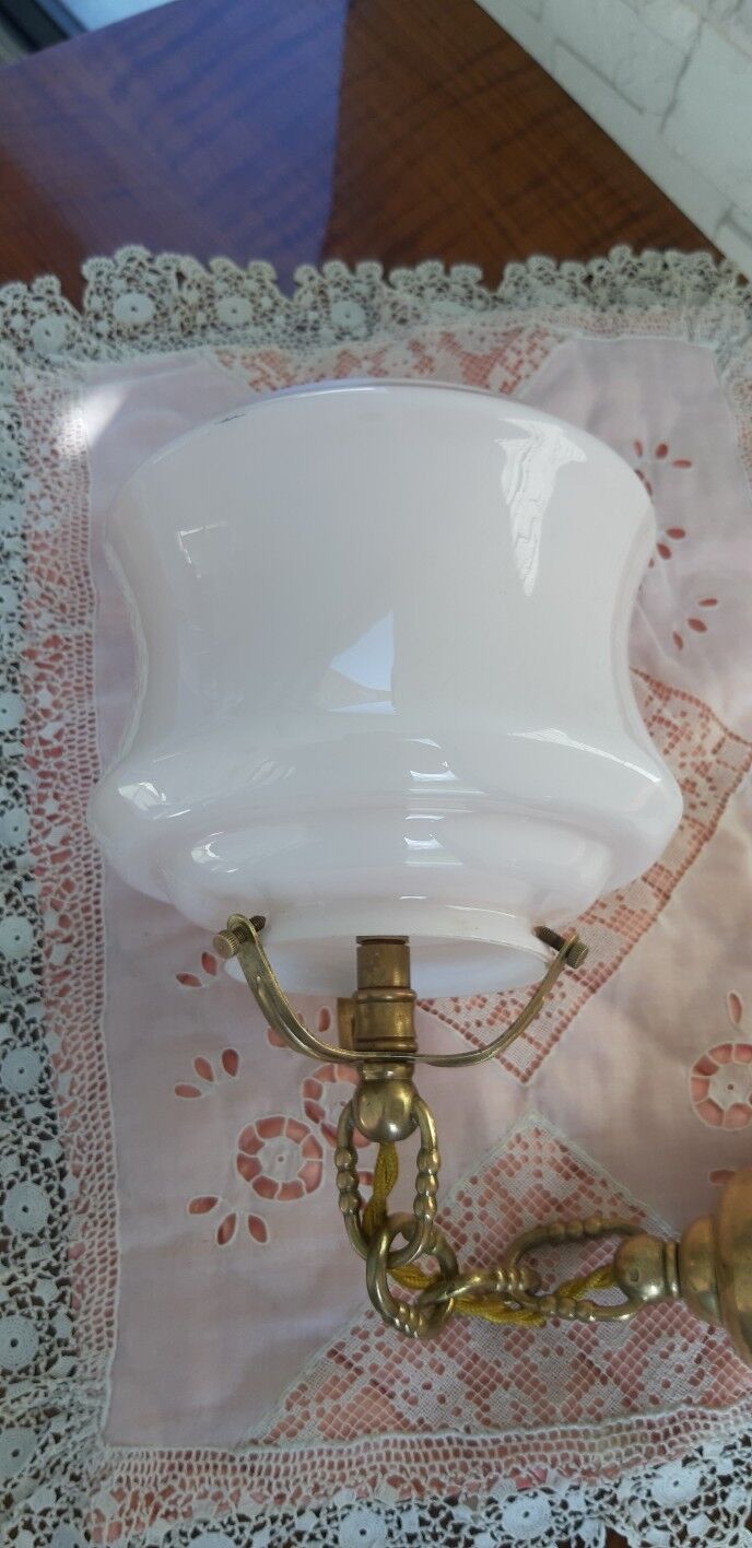 Suspension laiton opaline rose