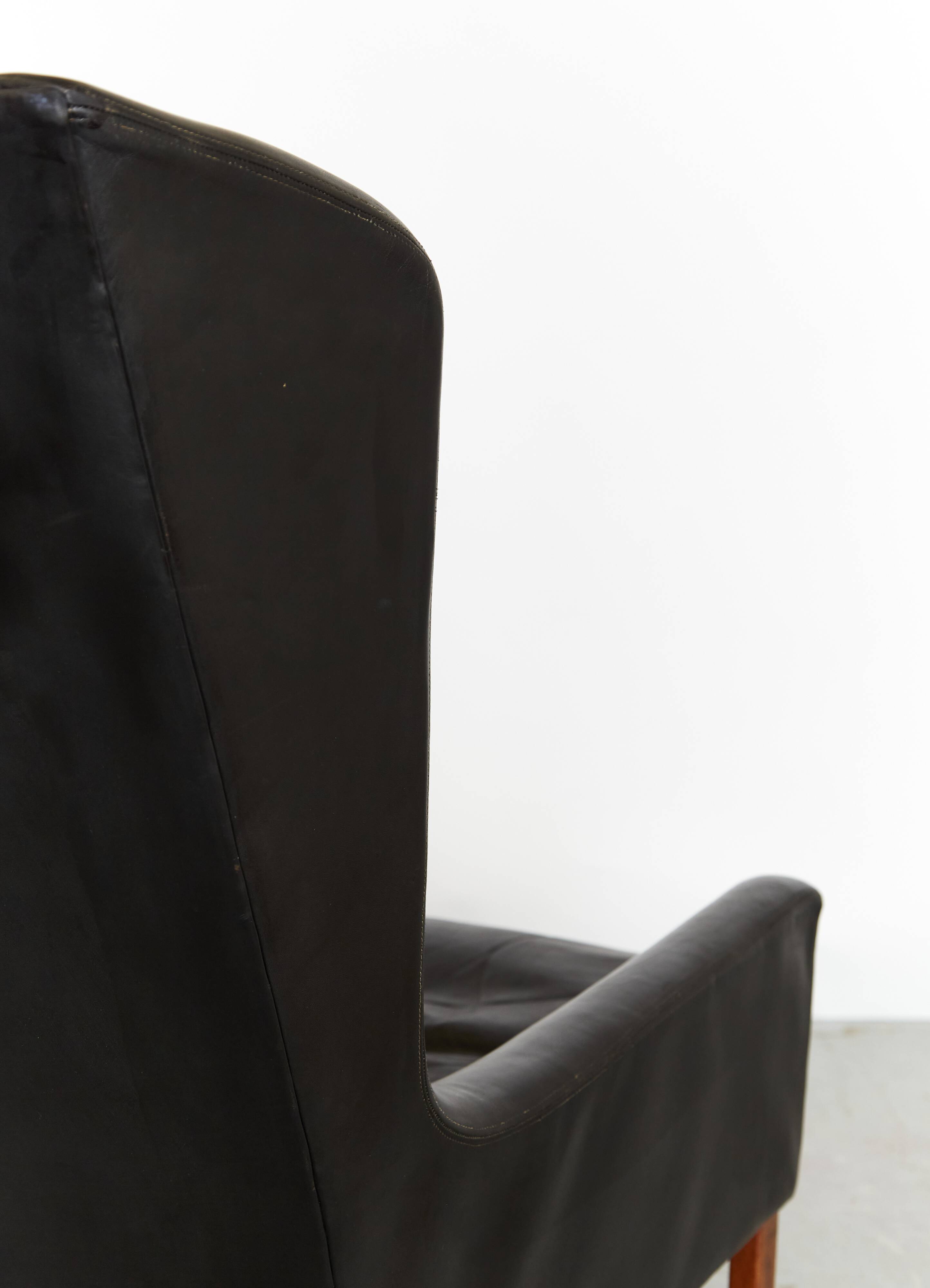 Fauteuil à oreilles et repose-pieds vintage par Rudolf Glatzel pour Kill In