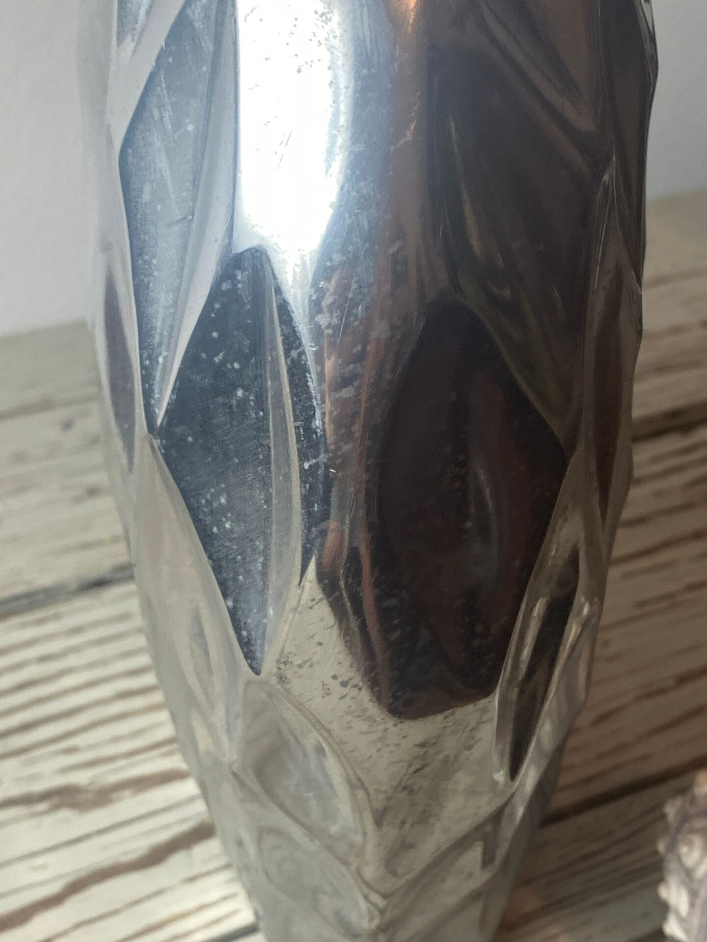 Brushed aluminium vase