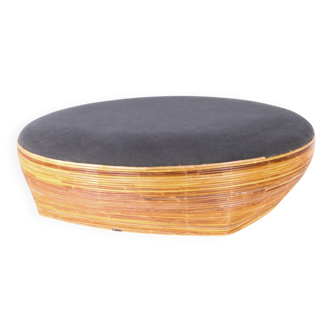 Large rattan pouf