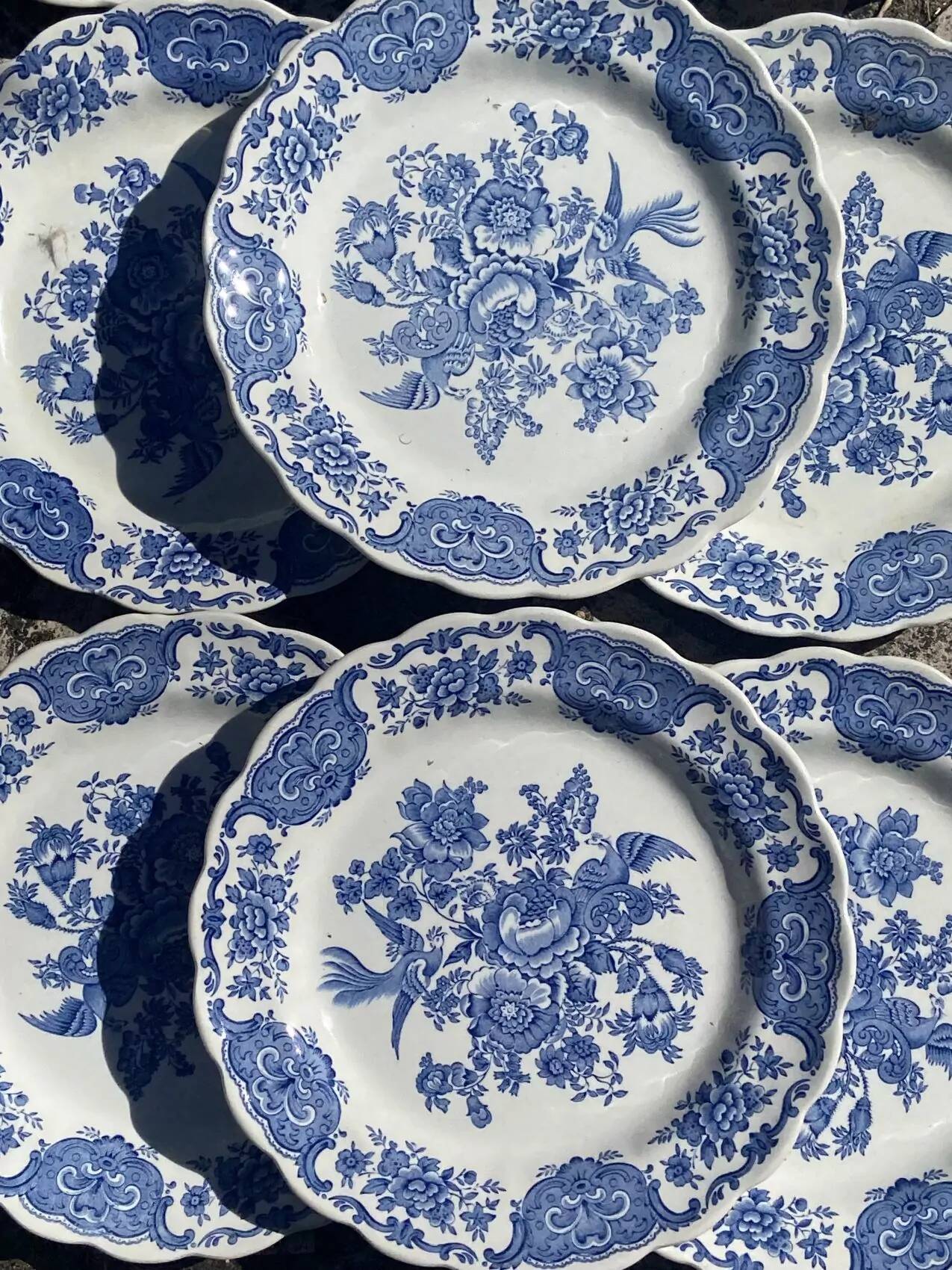 Ridgeway 13-piece dinner plate set – Windsor pattern – English Staffordshire earthenware