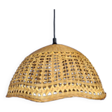 Abat jour pendant lamp in vintage wicker