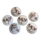 6 polychrome flat plates HB&Cie Choisy Le Roi