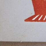 Original Pre-Columbian print, Aztecs Colombia folk 60s