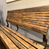 Industrial style metal and wood bench