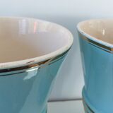 Pair of vases in blue earthenware 50s