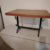 Table basse en bois massif et fer forgé