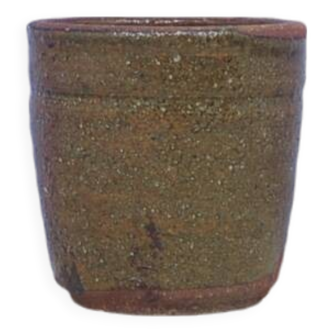 pot en céramique marron vintage