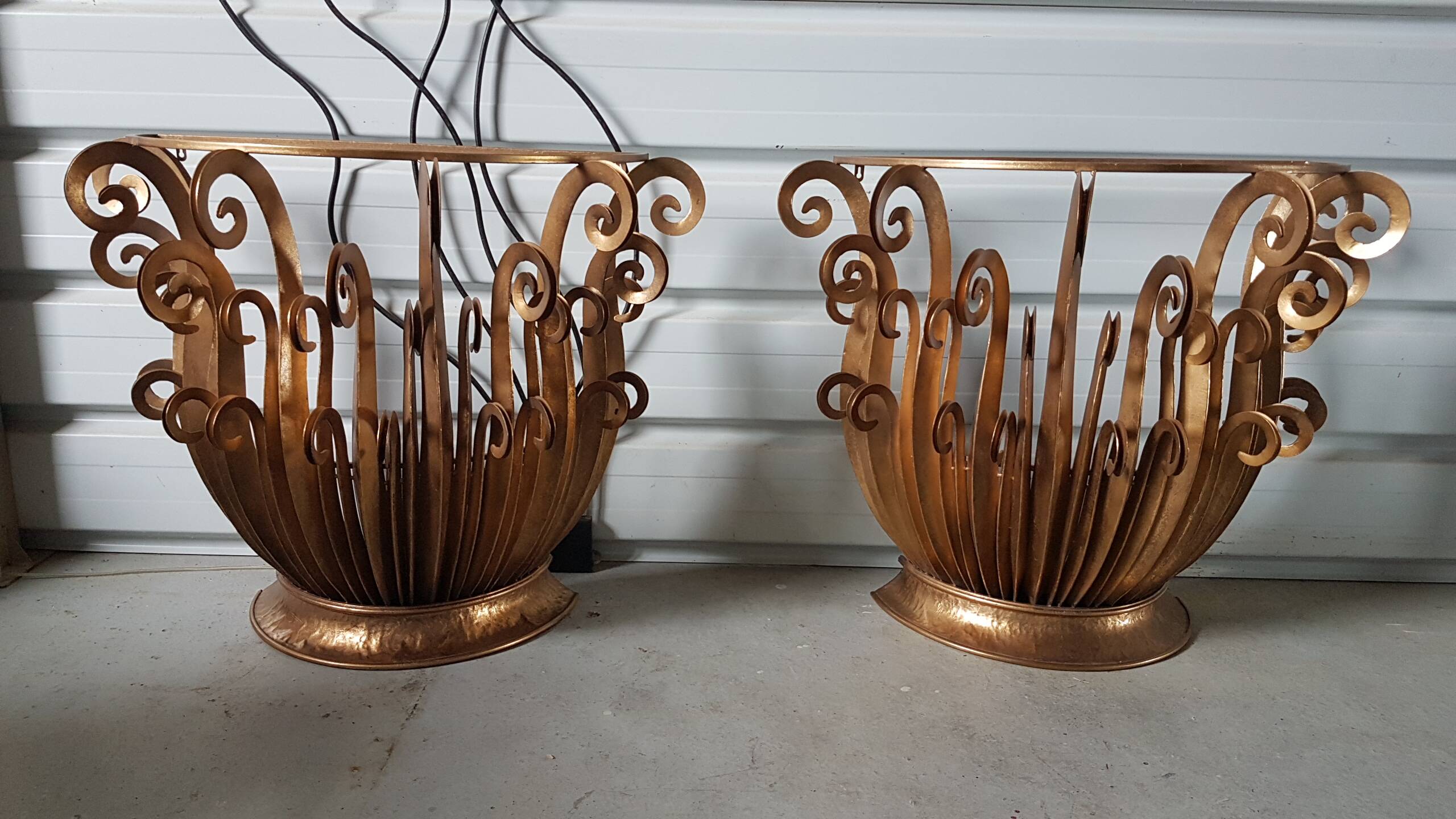 Paire de console aux fougeres