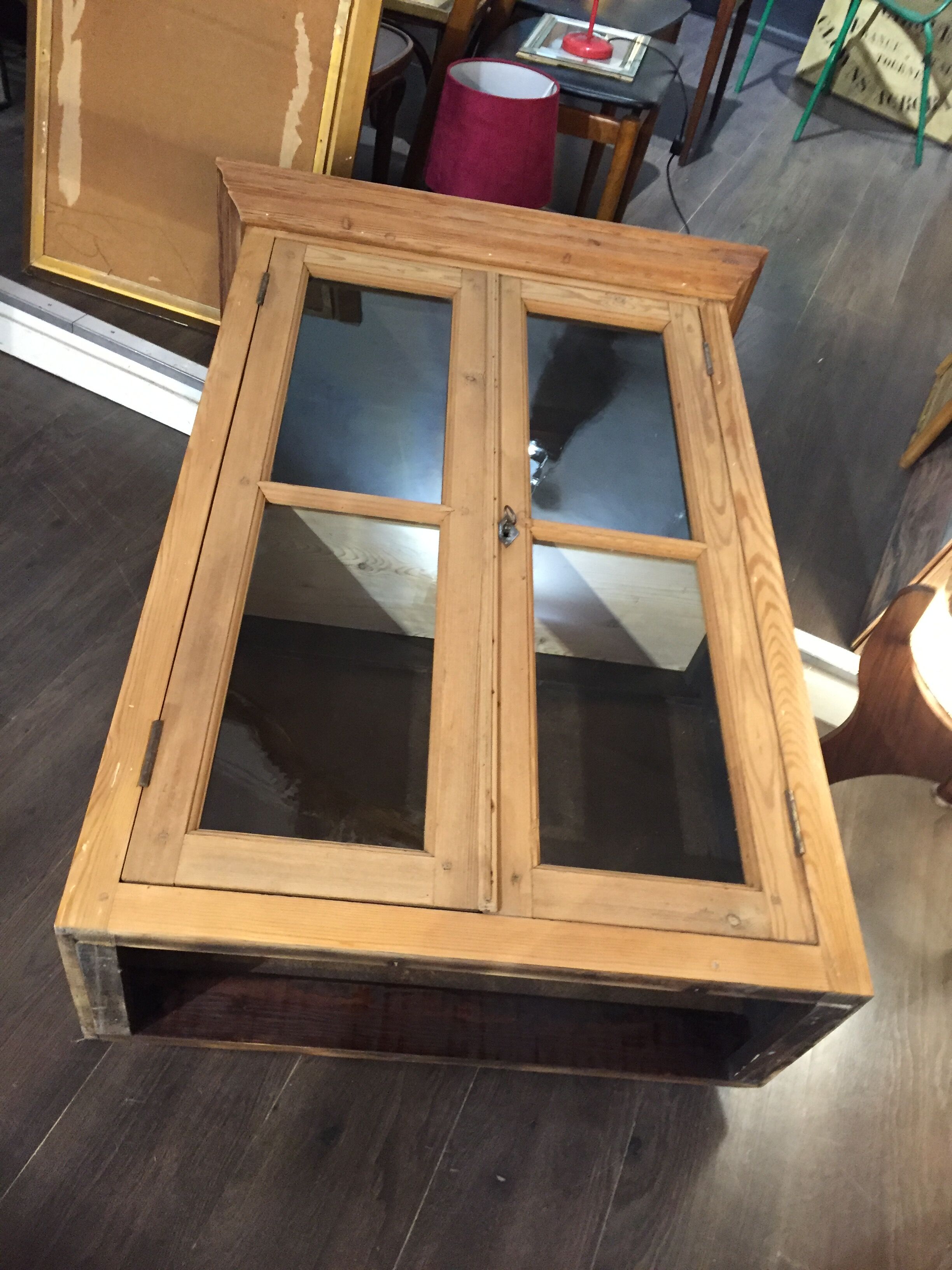 Pine display cabinet