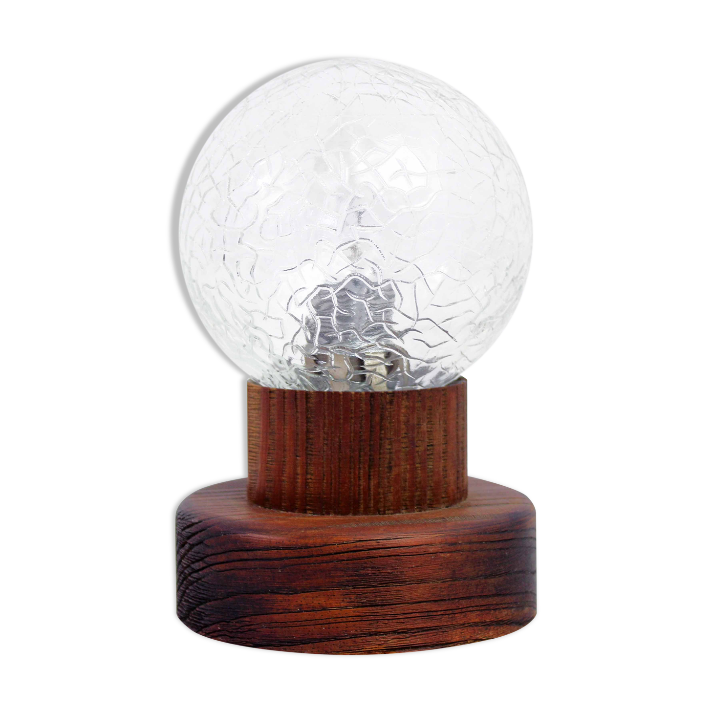 Table lamp in wood and glass