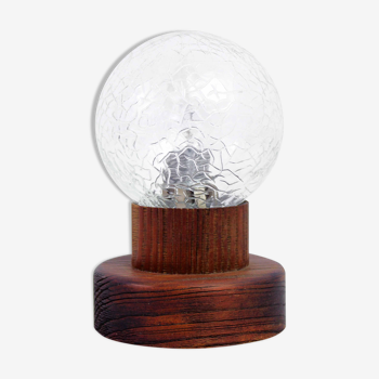 Table lamp in wood and glass