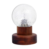 Lampe à poser en bois et verre
