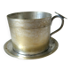 Individual silver metal coffee maker