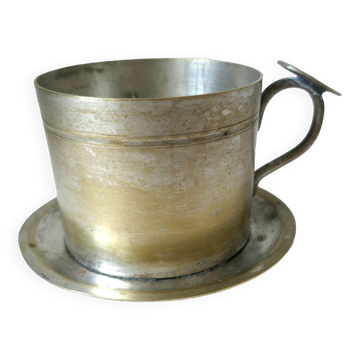 Cafetière individuelle en métal argenté